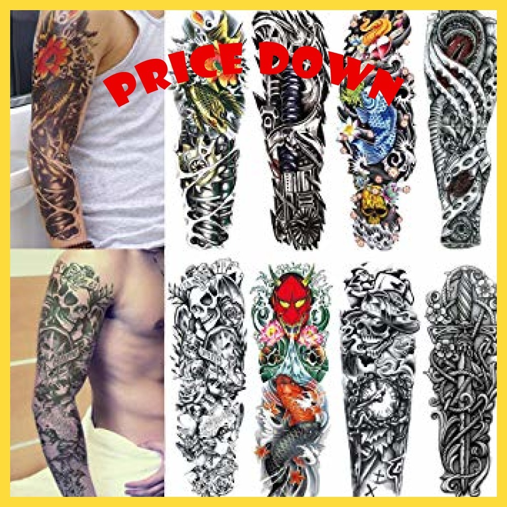 A 約17ｘ48cm Yesallwas タトゥーシール 大型 特長 肩から手首 8枚セット鯉 蓮の花 和柄 入れ墨シール リア の落札情報詳細 ヤフオク落札価格情報 オークフリー スマートフォン版
