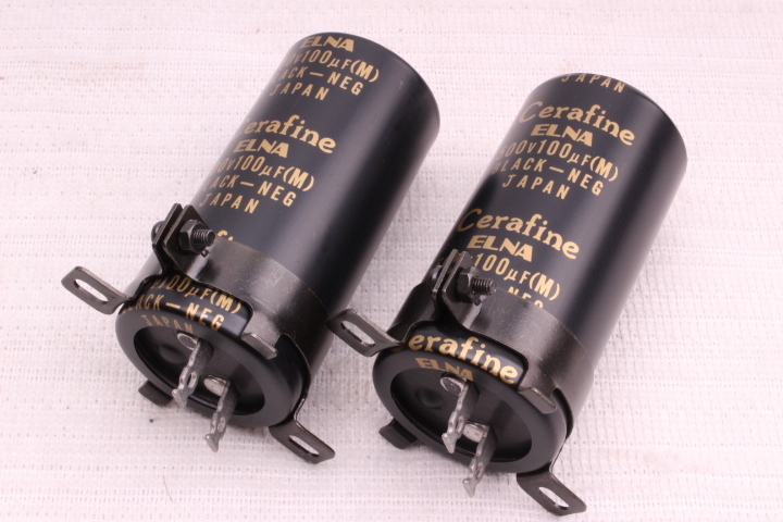 新品】Cerafine セラファイン ELNA 500v 100μF BLACK-NEG 電解