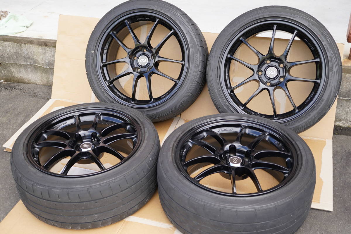 中古 ENKEI エンケイ PF01 8.5J+35 5H114.3 DUNLOP DIREZZA DZ102 245