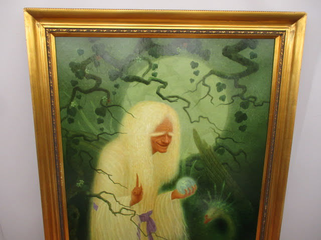 ◇真作保証 相馬武夫◇老婆 テンペラ画 約132×87㎝ サイン付 絵画額