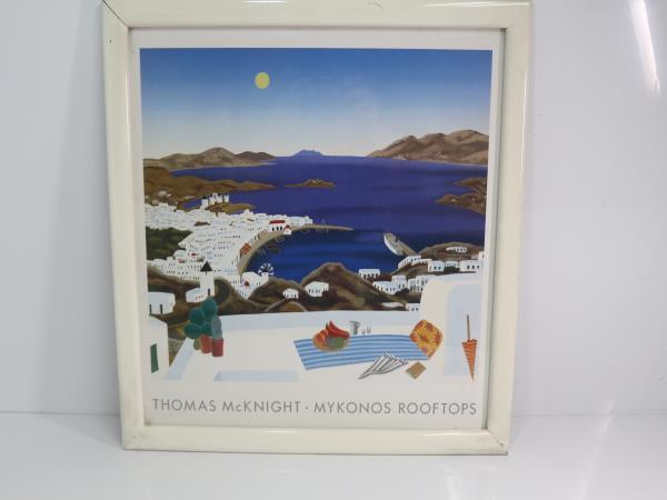 トーマス・マックナイト　額入りポスター　MYKONOS ROOFTOPS トーマス・マックナイト／ Mykonos RoofTops・ミコノス／ 額装