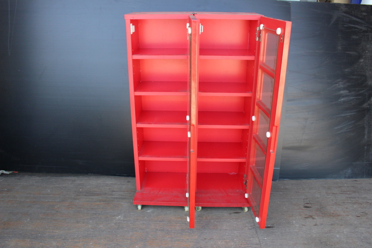 山善CDタワー FCDT-2680DSG 希少☆青色廃盤商品 山善木製CDタワー CDラック