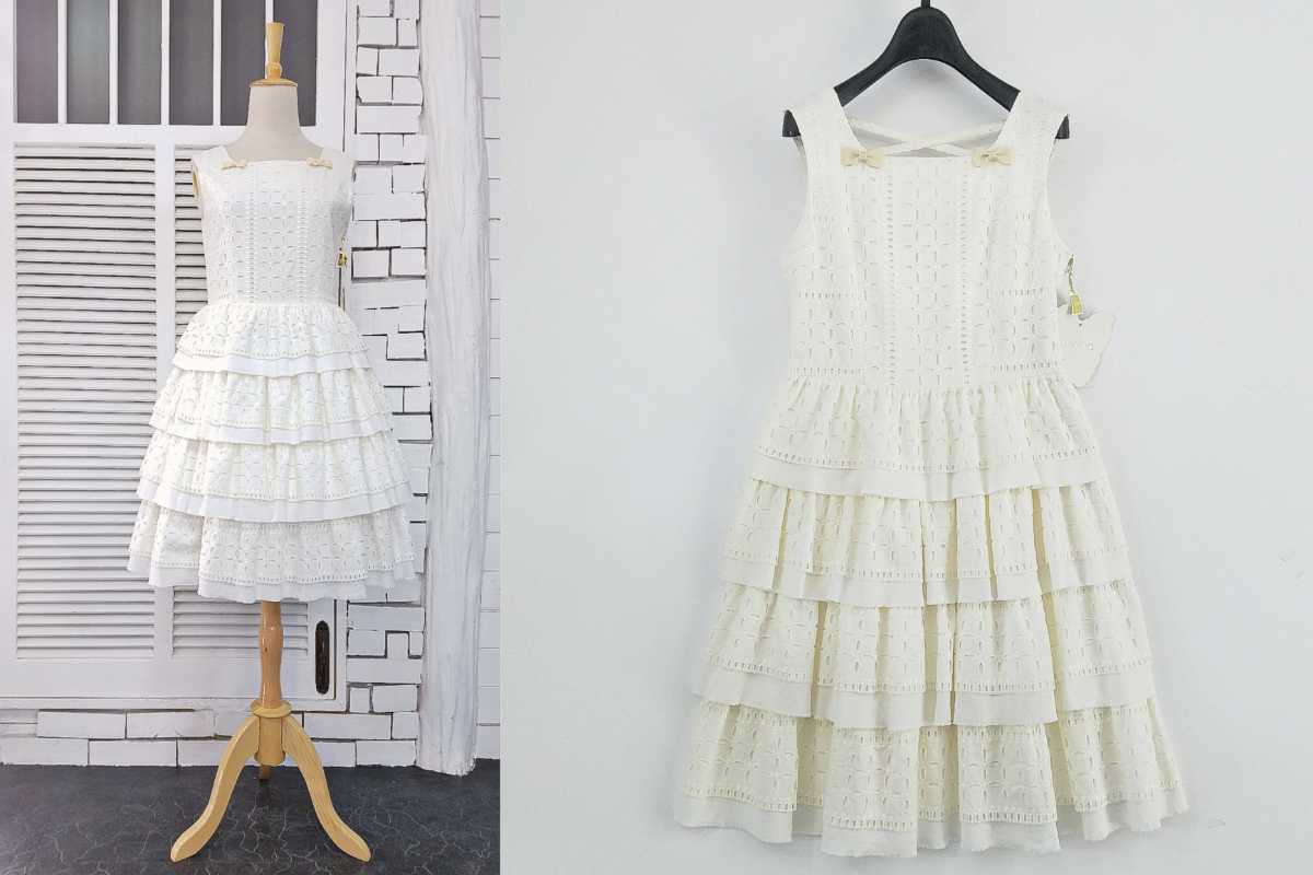 ジェーンマープル 英国モチーフワンピース 白 （新品】1990年代【新品  