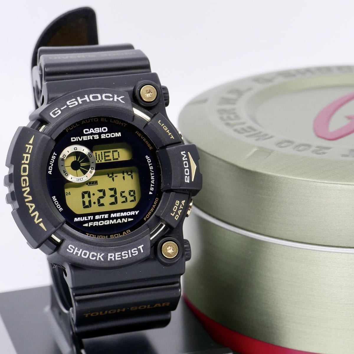 ベルベゼ未使用 二次電池交換済】ゴールドブラックフロッグマンGW-225E