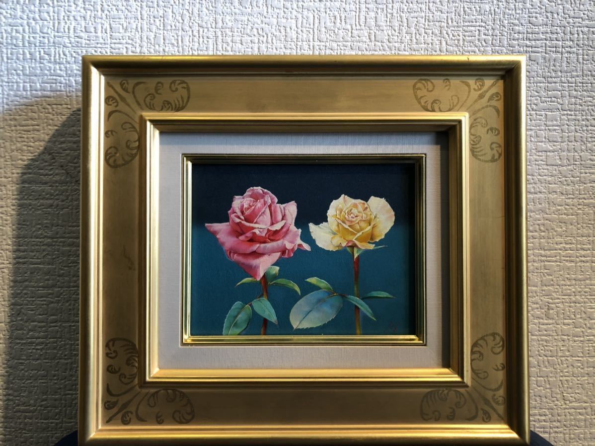 ◇福岡奉彦◇「薔薇」◇0号◇真作保証◇独立美術協会◇東京芸術大学