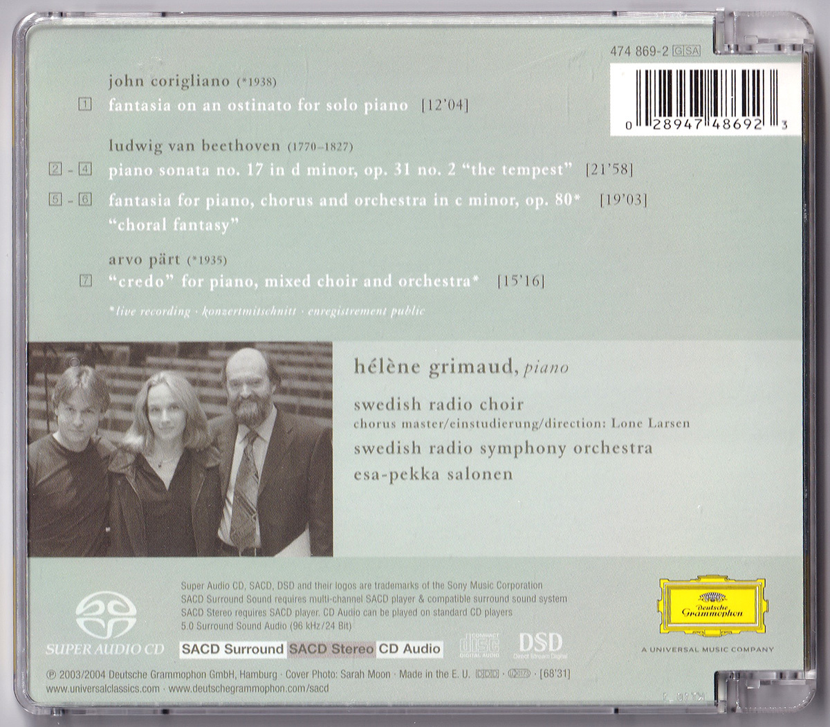 エレーヌ・グリモー サロネン SACD Surround コリリアーノ ペルト