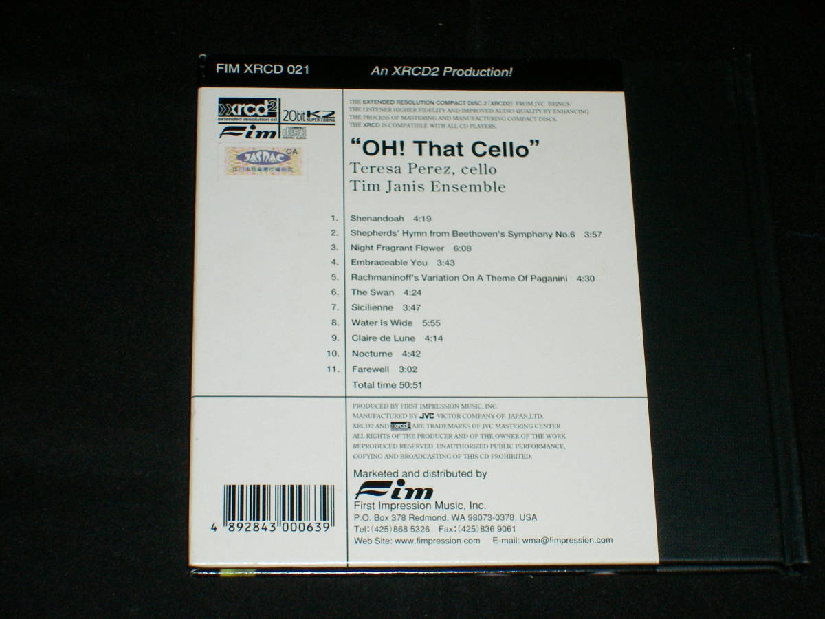(XRCD2) Teresa Perez 『Oh! That Cello』 輸入 注目の Perez Teresa XRCD2) 『Oh! クラシック 輸入 Cello