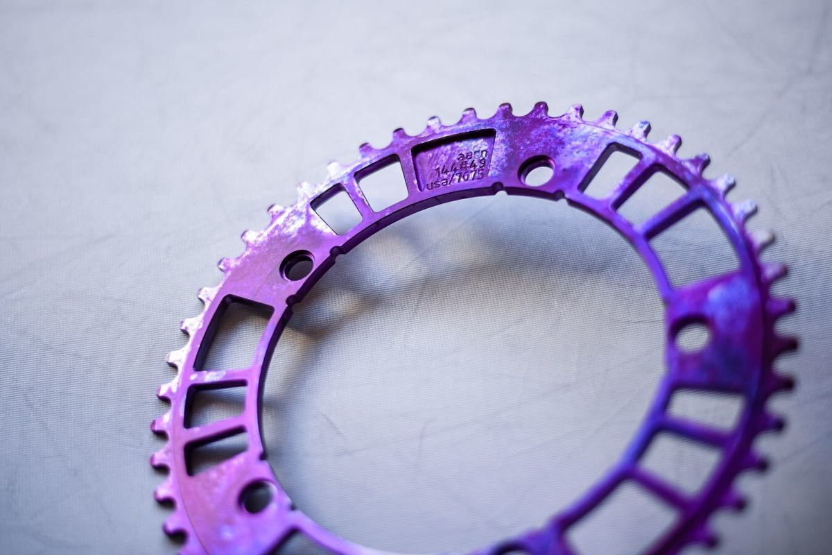 未使用】AARN ×Retrogression 49T 144# Track Chainring Purple Reign