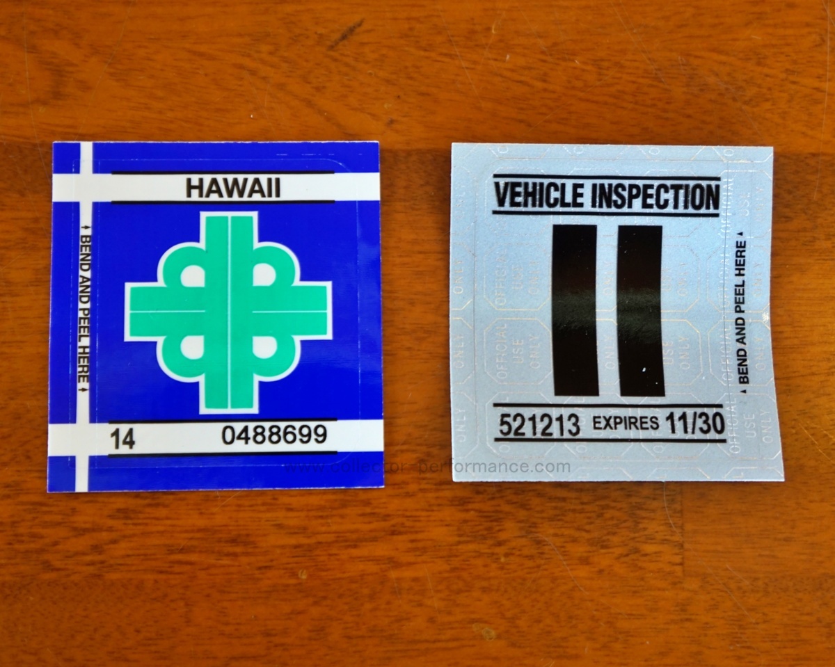 本物 ハワイ インスペクション ステッカー ブラケット ステー セーフティチェック 反射 リフレクティブ USDM HDM 0122 2022