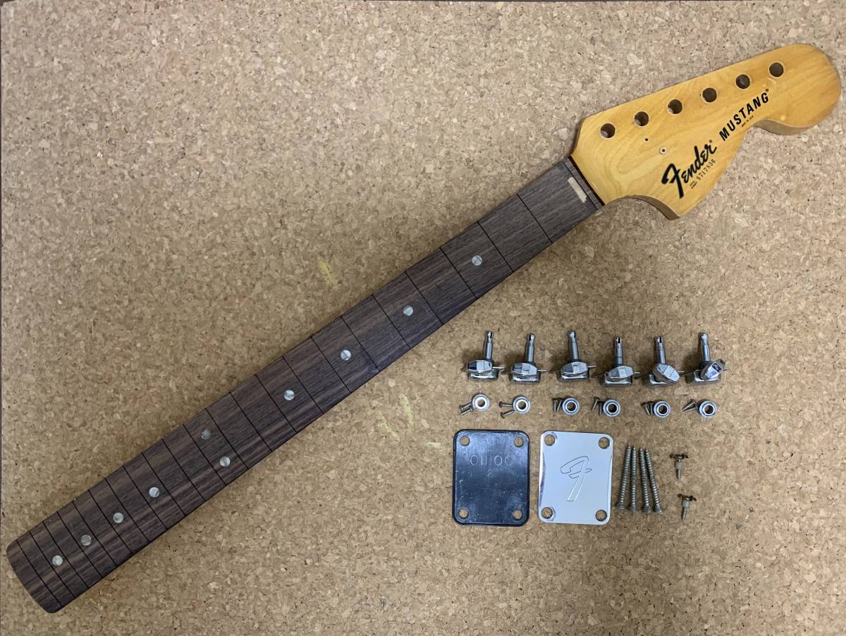 【傷や汚れあり】1977年製 Fender U.S.A Mustang Neck Assembly フェンダー ムスタング ネック一式の落札