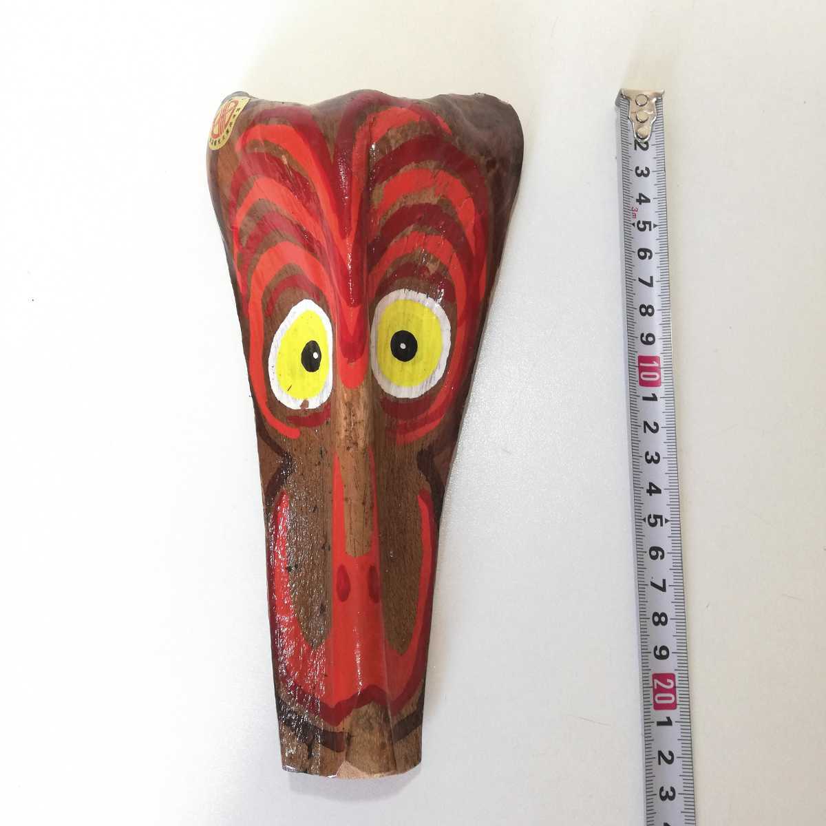 傷や汚れあり】宮崎県 幸島 魔除け面 魔よけ猿 壁掛け 22.5cm [伝統
