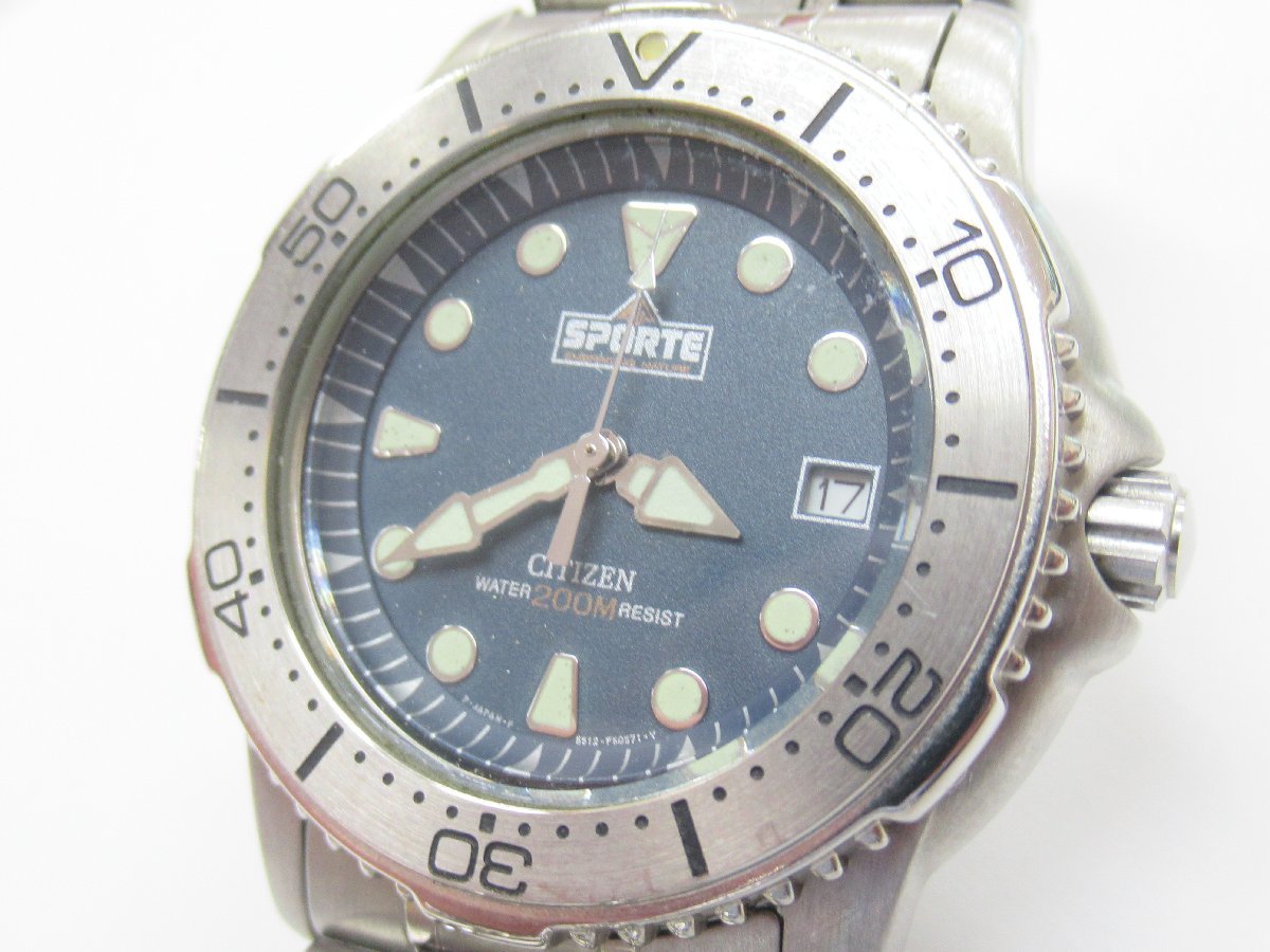 未使用に近い】○ 美品 CITIZEN シチズン スポルテ ダイバー 200m 5512  