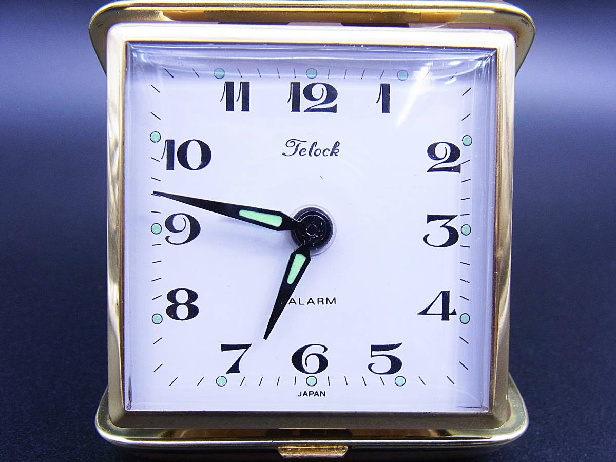 【激レア】 Rhythm リズム Telock テロック Alarm Clock アラーム クロック トラベル 時計 JAPAN 日本製