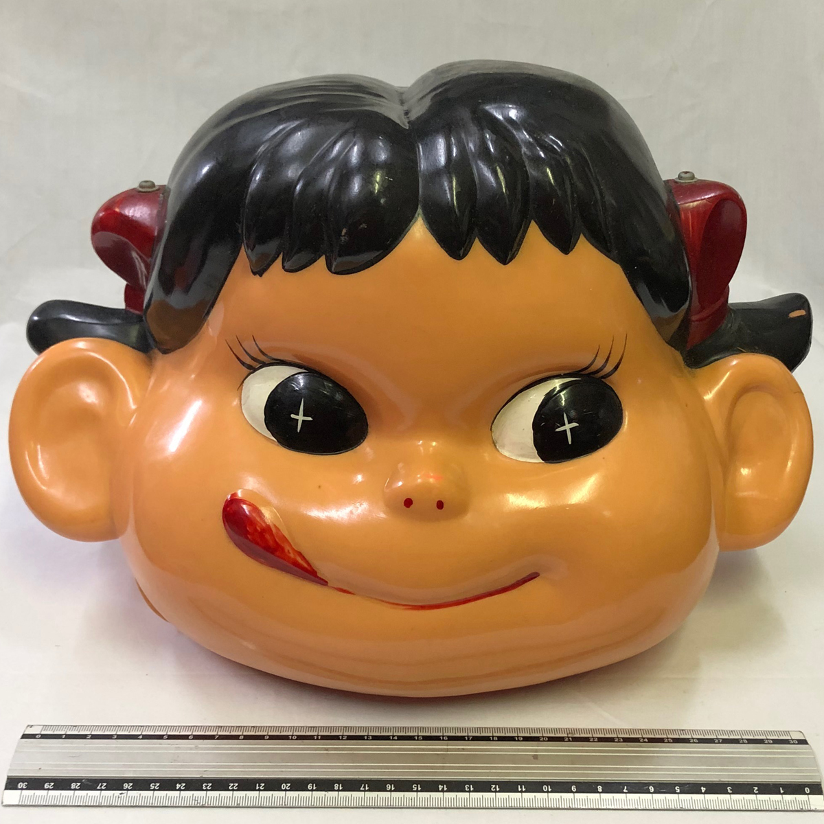 傷や汚れあり】○不二家ペコちゃん○等身大の頭部のみ○店頭用 非売品