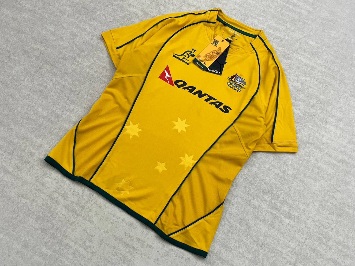 Wallabies ラガーシャツ Lサイズ イエロー オーストラリア代表 asics アシックス オーストラリア代表 ワラビーズ