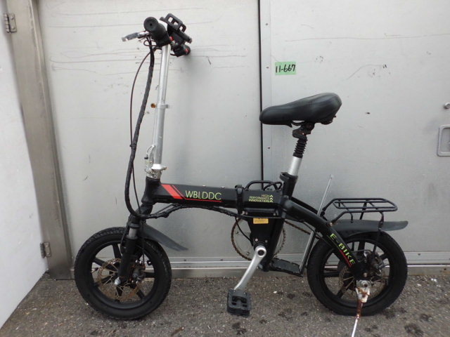 E-BIKE WBLDDC 折りたたみ 14インチ 電動アシスト自転車 充電器付