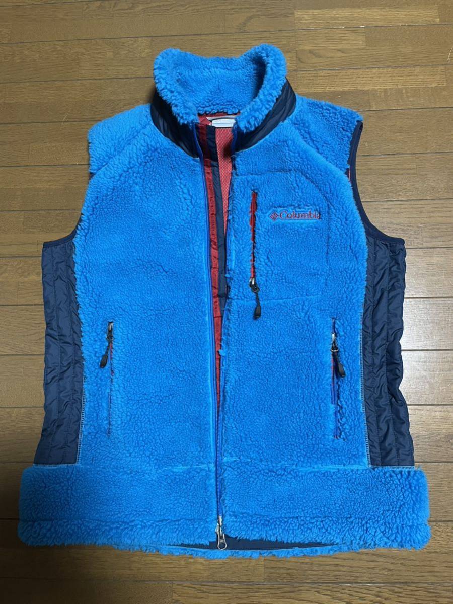 コロンビア アーチャーリッジ フリース ベスト Mサイズ Columbia １円スタート ネイビー 裏地がピンクの廃盤カラー 美品