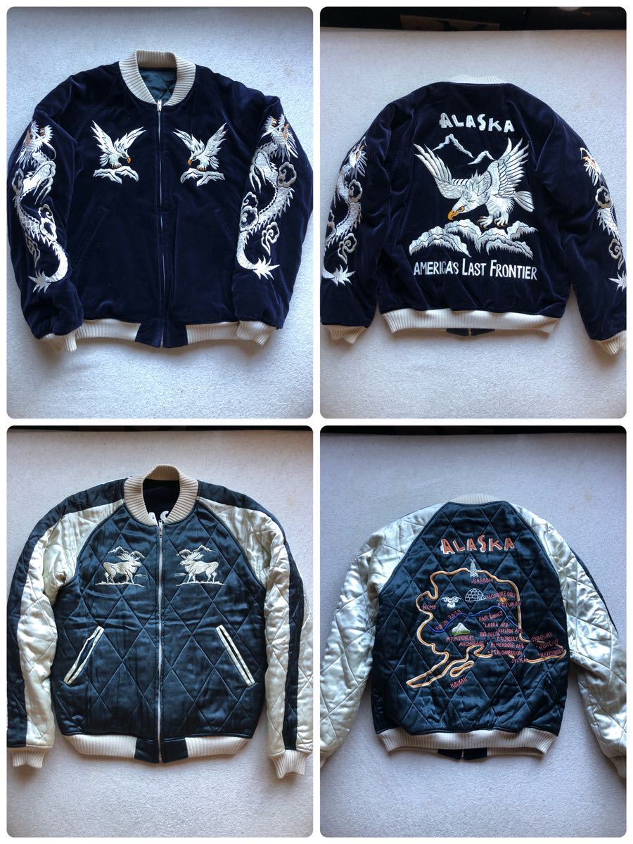 フラットヘッド　スカジャン　別珍　アラスカ 美品 フラットヘッド スカジャン アラスカ 別珍