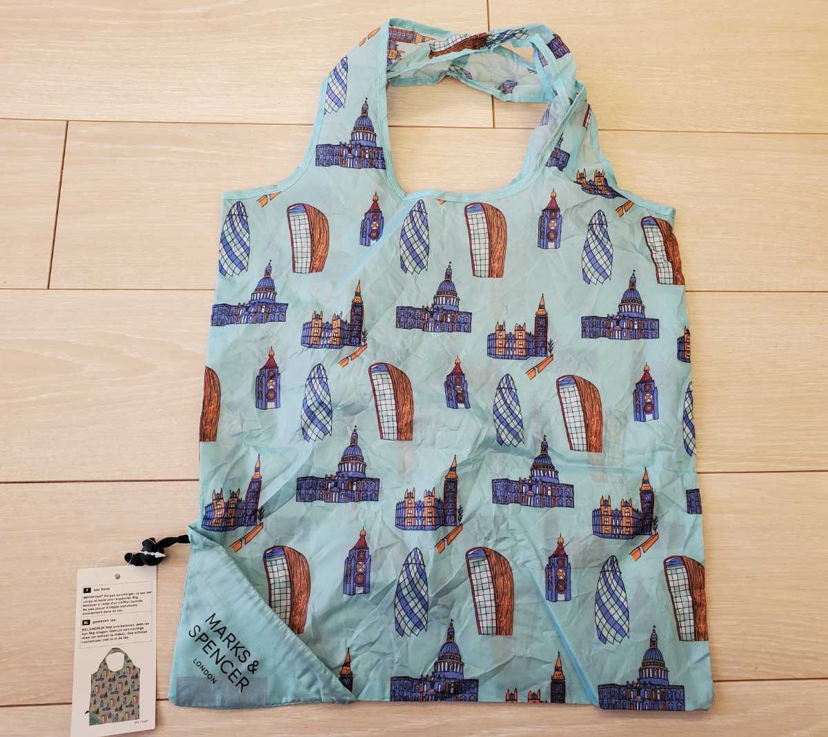 【未使用】新品未使用 MARKS&SPENCER(マークスアンドスペンサー)ロンドン柄エコバッグの落札情報詳細 ヤフオク落札価格検索 オークフリー