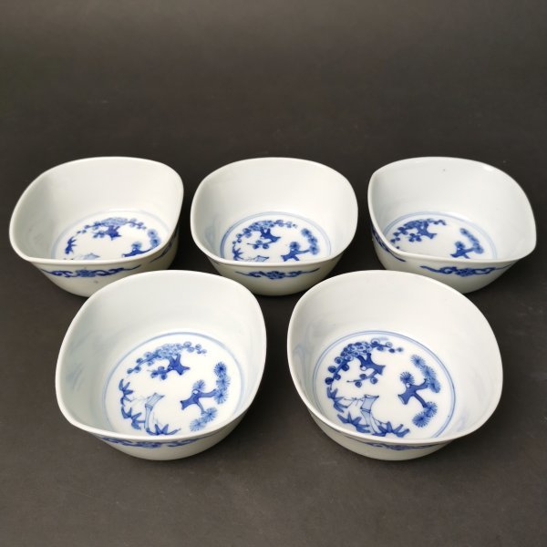 李朝 古玩 青磁 猪口 向付 蔵出し 2客 【公式通販】