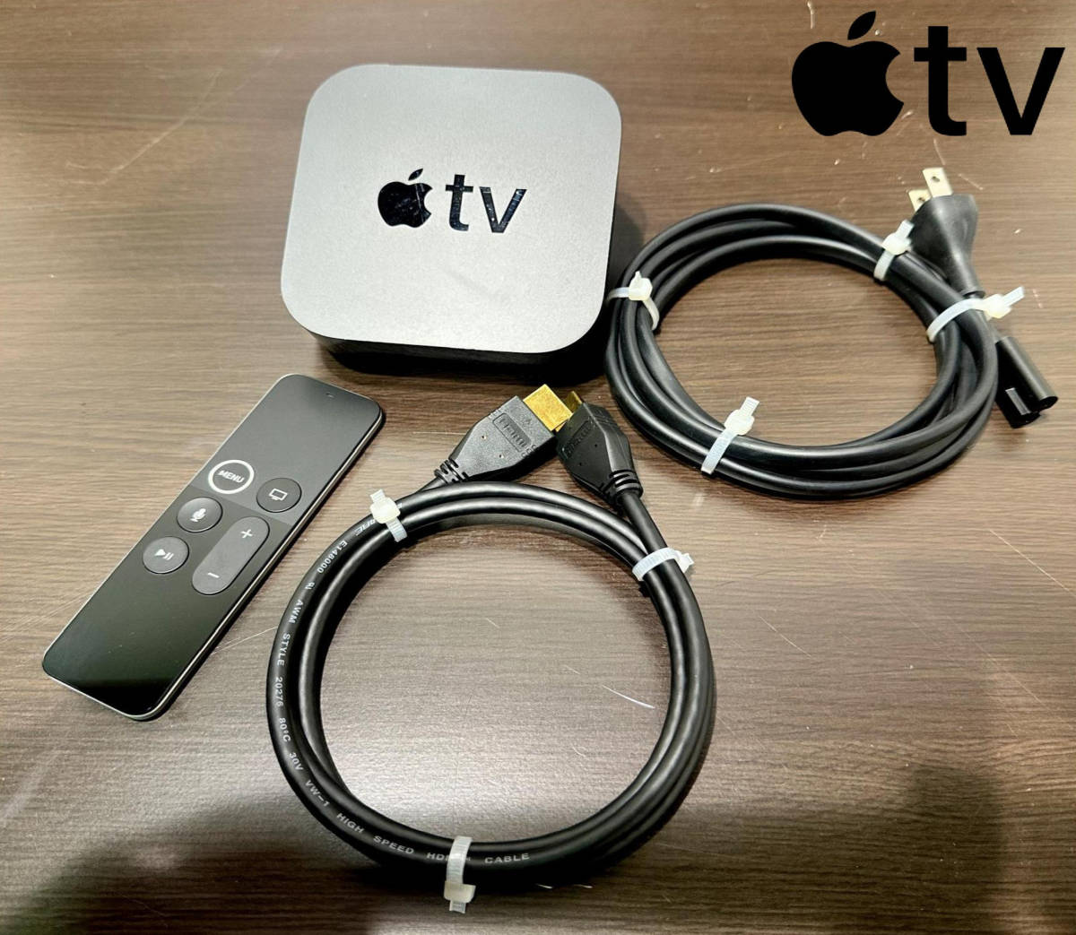 【目立った傷や汚れなし】 Apple TV 4K/HDR 32GB/MQD22J/A/A1842/リモコン付き/HDMIケーブル付き/中古 の