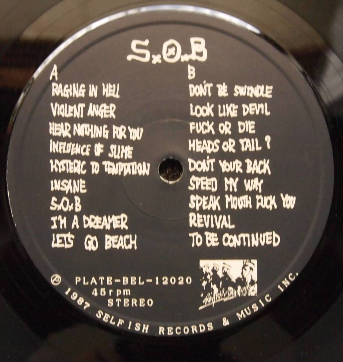 S.O.B. DON'T BE SWINDLE LP レコード SOB / LEAVE ME ALONE : DON'T BE SWINDLE