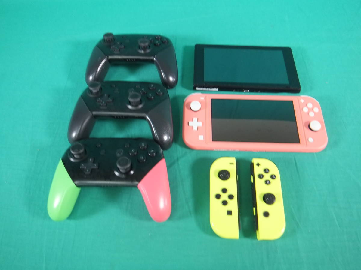 【全体的に状態が悪い】61/Q697★ジャンク品★スイッチ・スイッチライト本体＋Nintendo Switch Proコントローラー+Joy