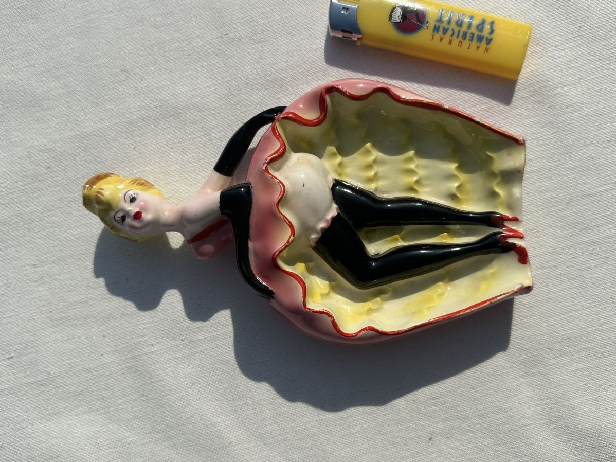 ピンナップガール PIN-UP GIRL 陶器 小物入れ 灰皿 2点セット 未使用に近い】☆アメリカンビンテージ/ピンナップガール/灰皿