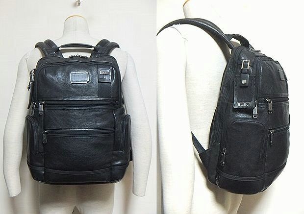 目立った傷や汚れなし】極上:TUMI.大容量 レザー リュック(9223681D0