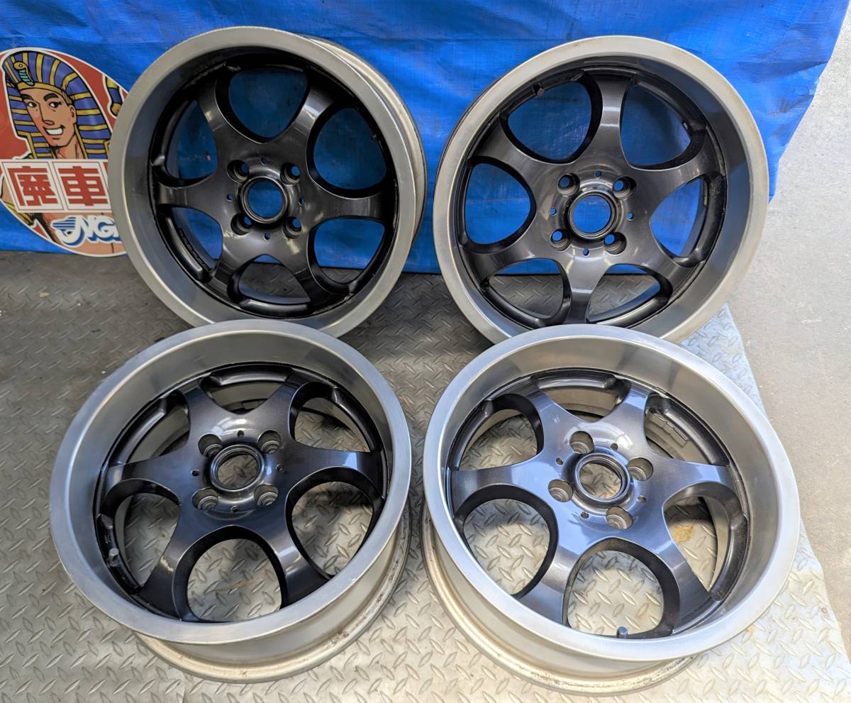 メーカー不明 15インチ 7j +35 pcd100 4穴 4本セット 195/50r15 ドリケツ