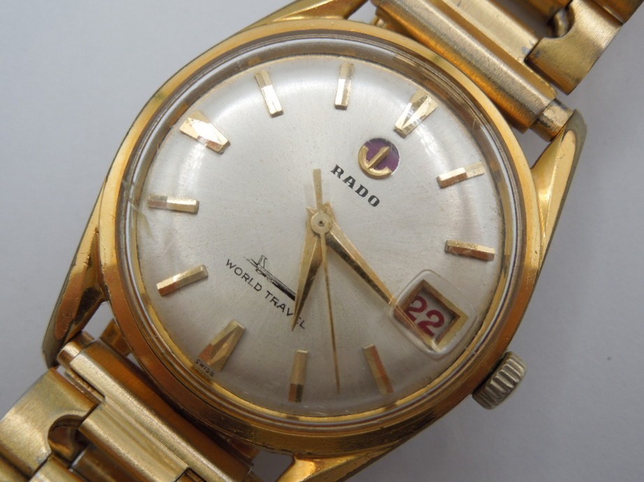 【稼働品】RADO WORLD TRAVEL レディース腕時計　自動巻き 稼働品】RADO WORLD TRAVEL レディース腕時計 自動巻き