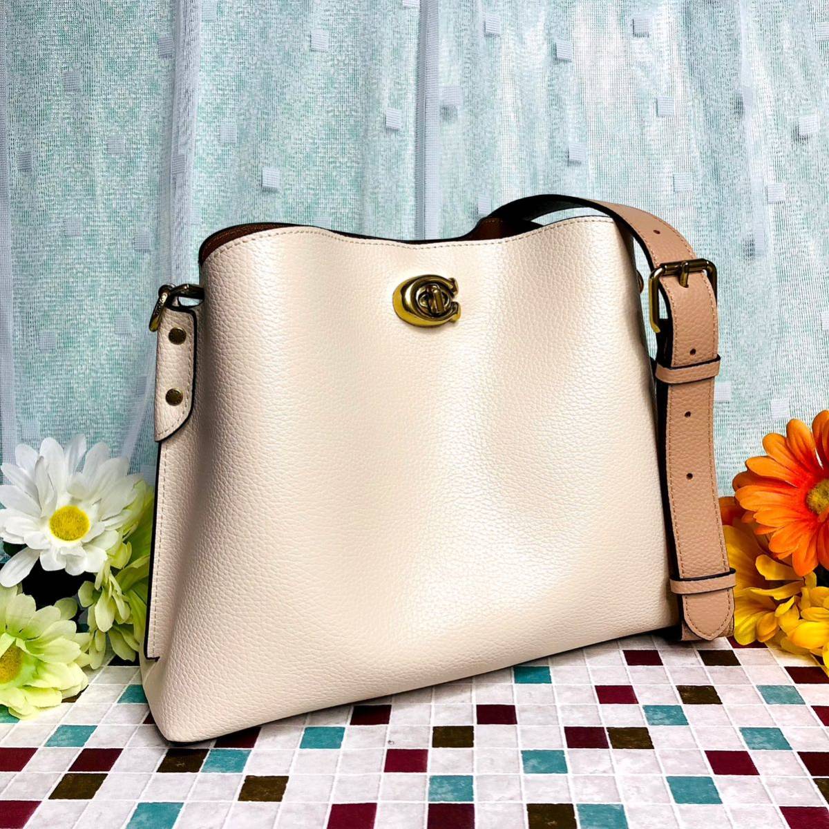 COACH コーチ シグネチャー 2way レザー ショルダーハンドバッグ