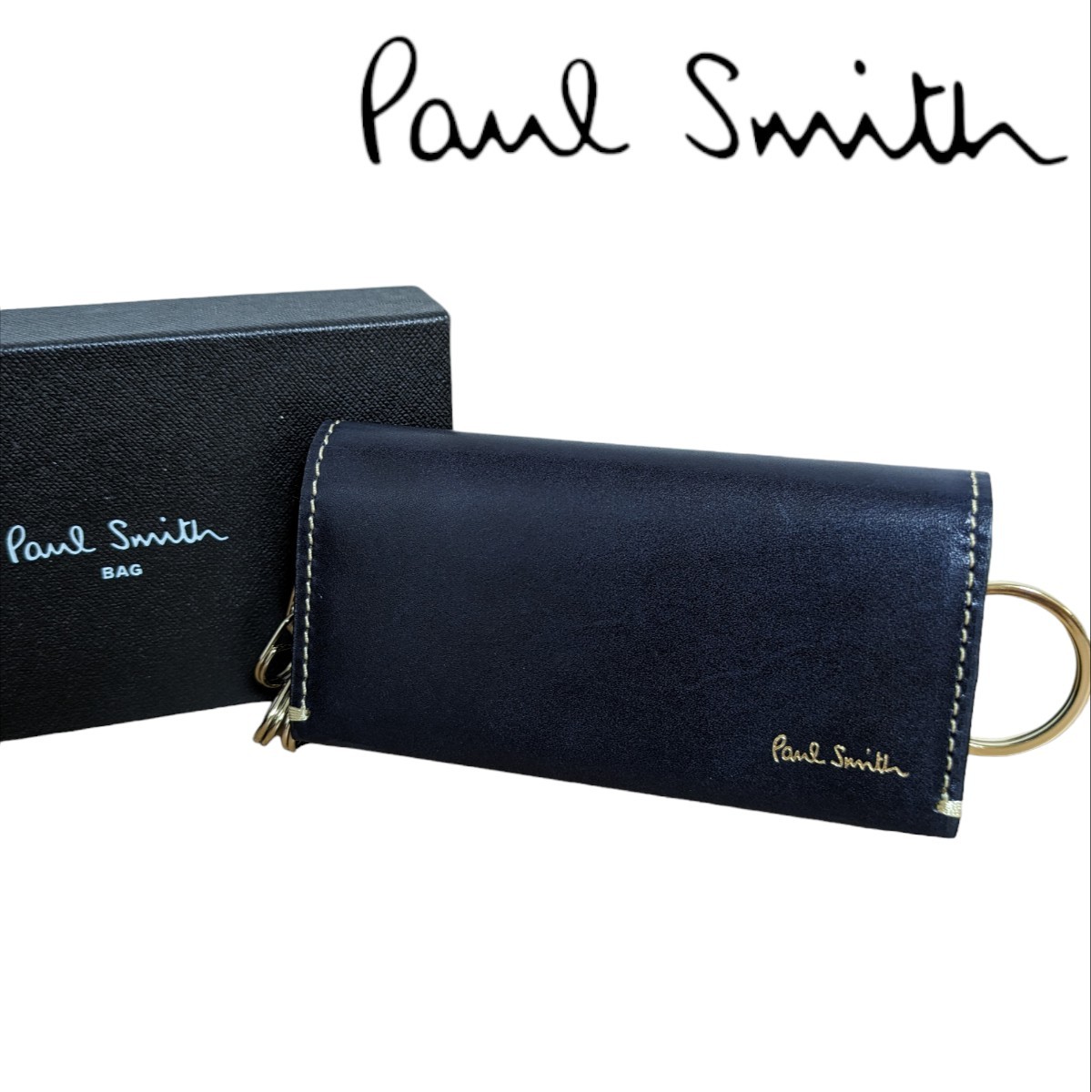 Paul Smith ネイビー キーケース（カラードエッジ AW24 キー