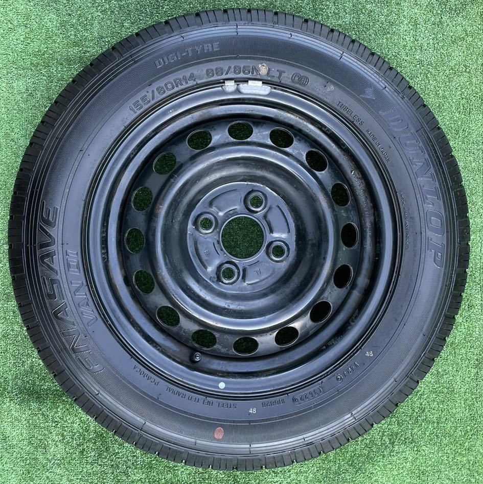 155/80R14 88/86N LT ブリヂストンタイヤ　純正スチール刻印AL 155/80R14 88/86N LT ブリヂストンタイヤ 純正スチール刻印AL やや傷や