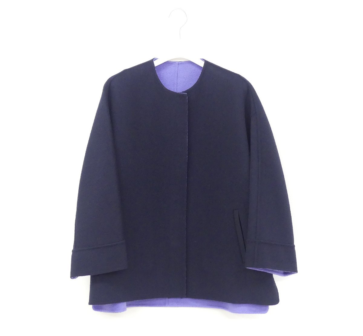 目立った傷や汚れなし】Drawer ウールメルトンリバーシブルノーカラー  