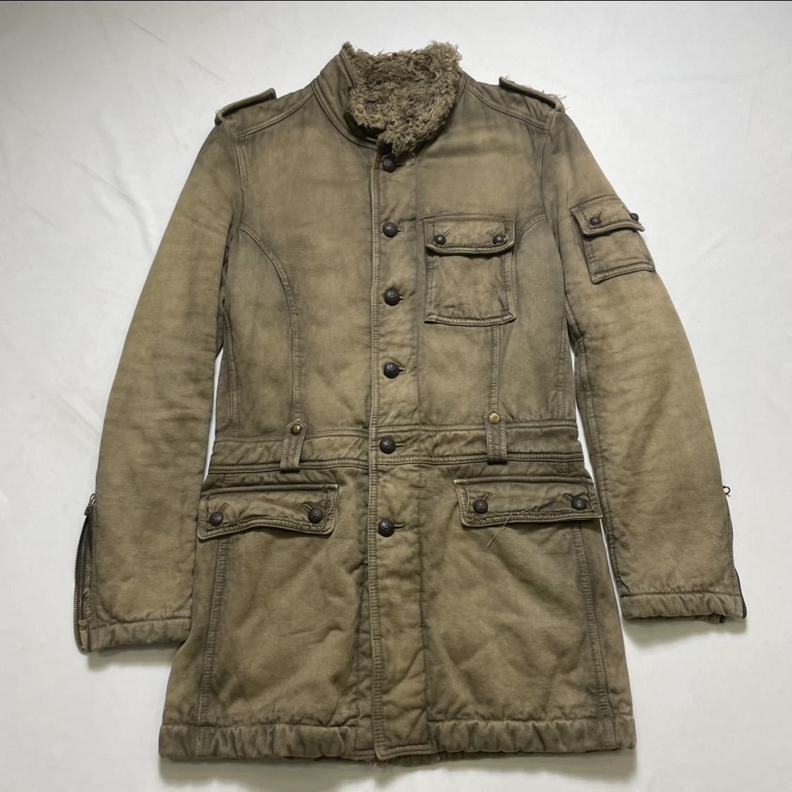 GOA archives y2k 00s ゴア　ボノ　ミリタリジャケット 1 00s brown y2k jacket archive 00s archive Goa Bono gimmick jacket y2k