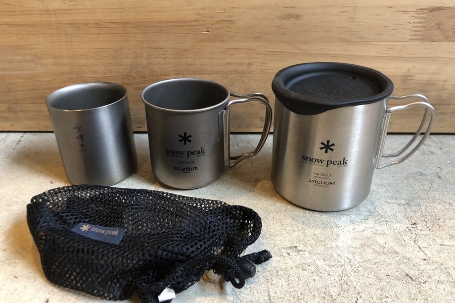 スノーピーク 白馬限定 スタッキングマグ雪峰 チタンシェラカップ 3点