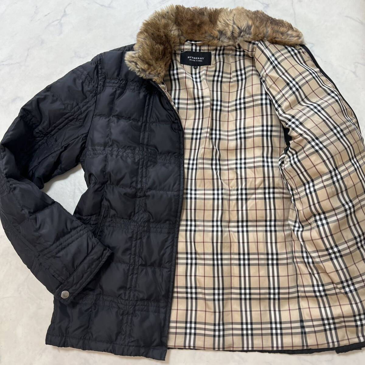 バーバリー ブラックレーベル 2WAY キルティング ダウン