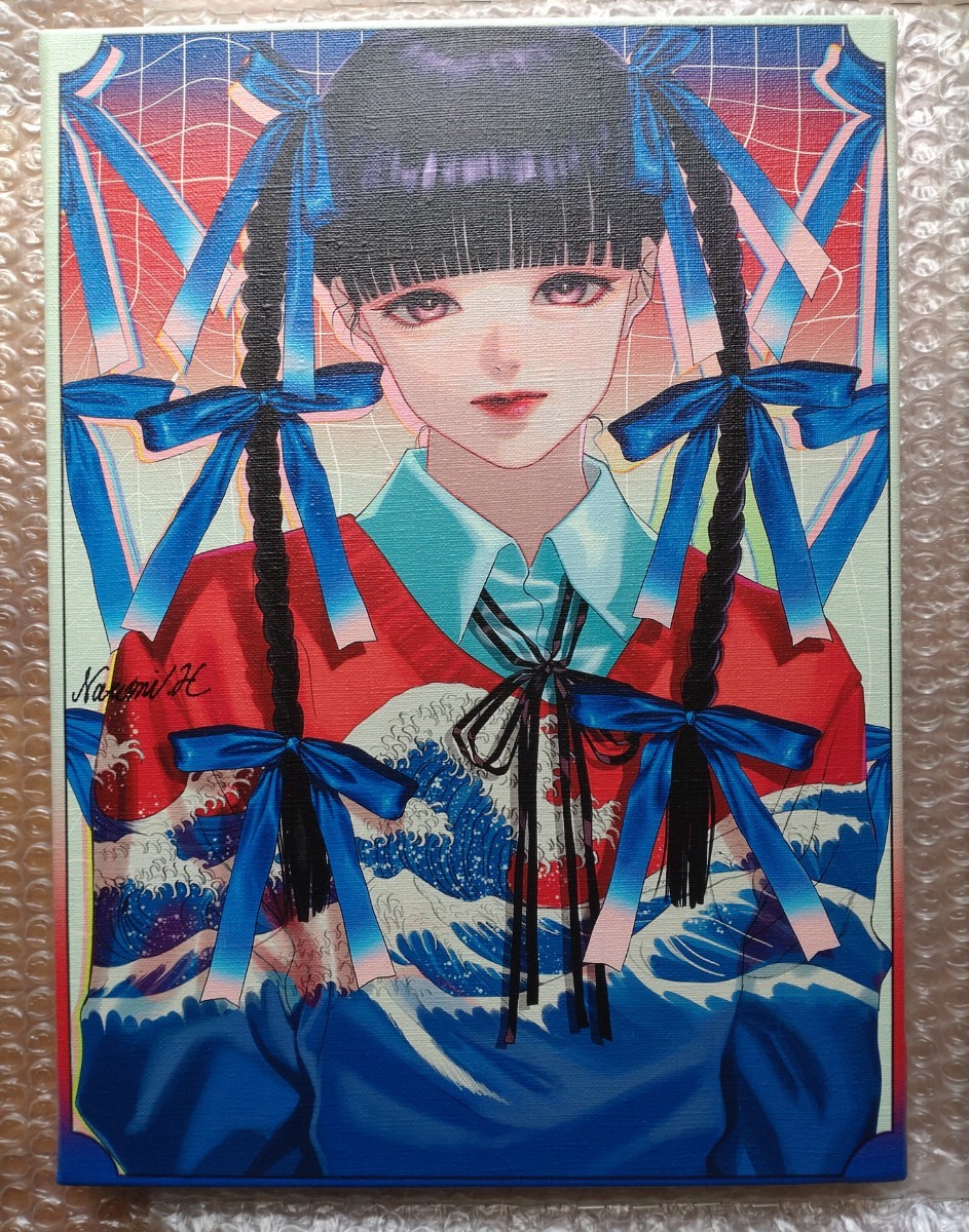 絵画|油彩画|奈良美智|正面サイン有|裏サイン有|キャンバスのみ|模写