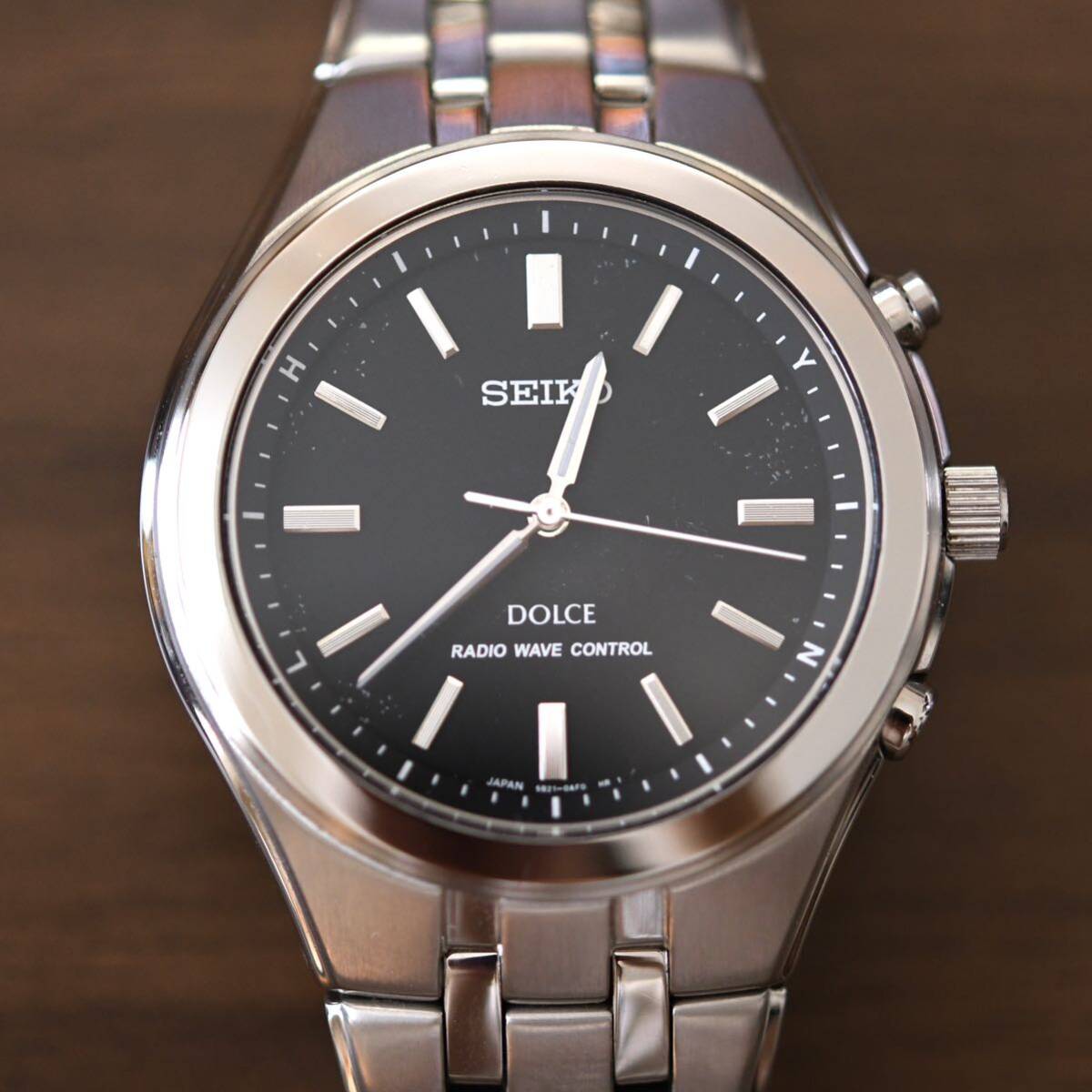 セイコー ドルチェ シェル文字盤 電波時計 クオーツ 5B21-0AC0 メンズ
