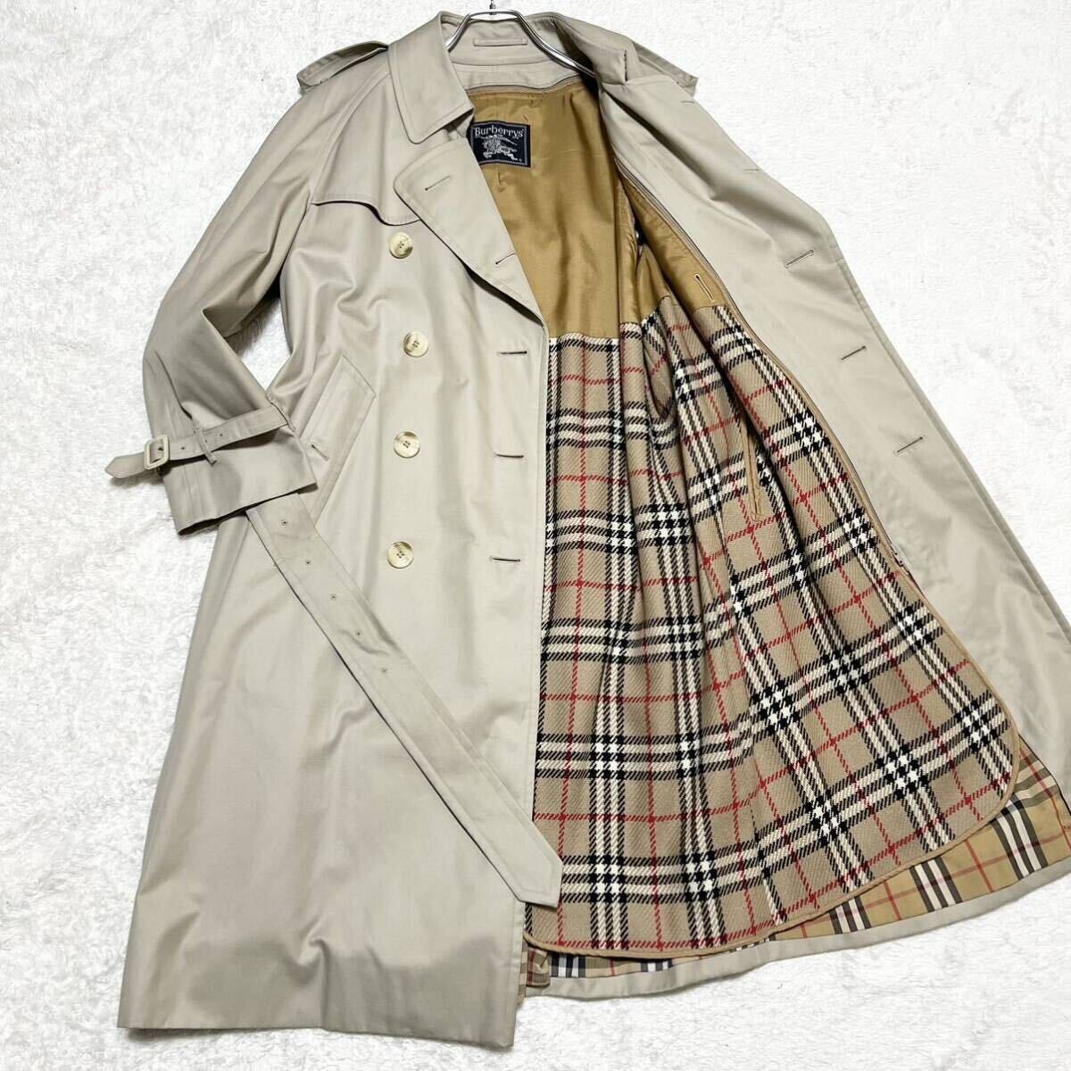 美品】バーバリー トレンチコート ライナー付きベージュメンズXL
