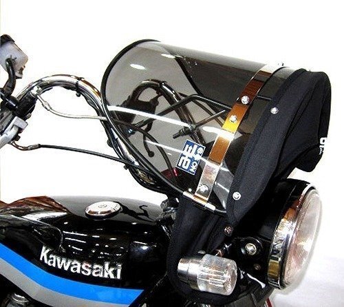 バイク用品 Z-FATHER 旭風防 黄ばみ 短風防(緑布タレ)/GS400E