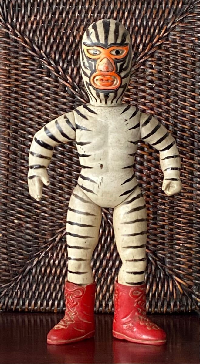 昭和当時物】□ グレートゼブラ ソフビ 中嶋製作所 /タイガーマスク