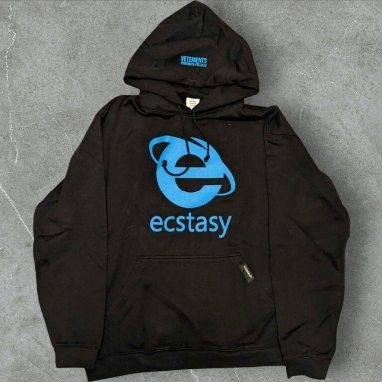 VETEMENTS ecstasyロゴ パーカー ブラック VETEMENTS ECSTASY HOODIE / BLK | nubiantokyo | REVERSIBLE