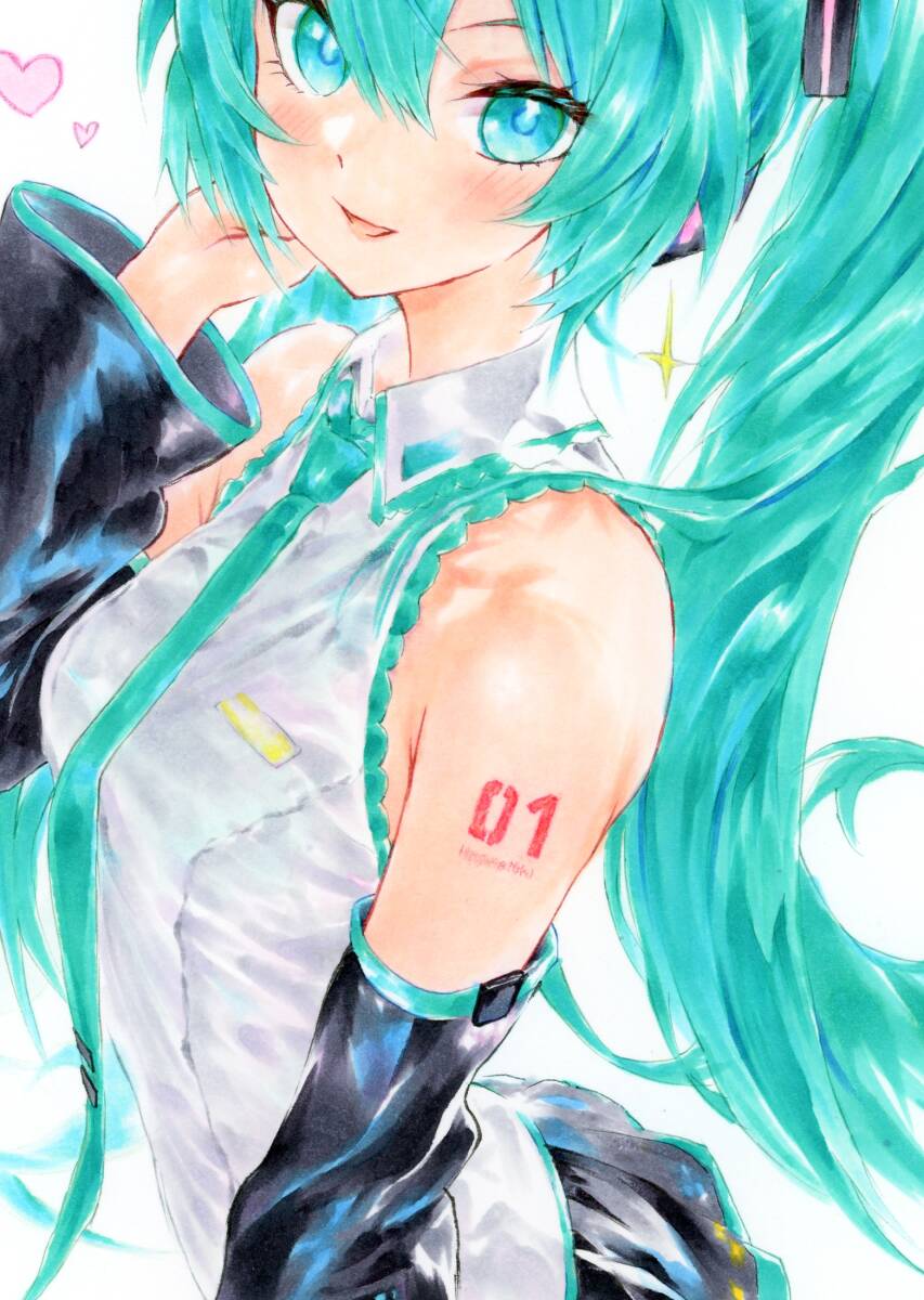 同人手描き イラスト 初音ミク B5 水彩 B5 同人手描きイラスト 初音ミク VOCALOID ラブライブ！サンシャイン