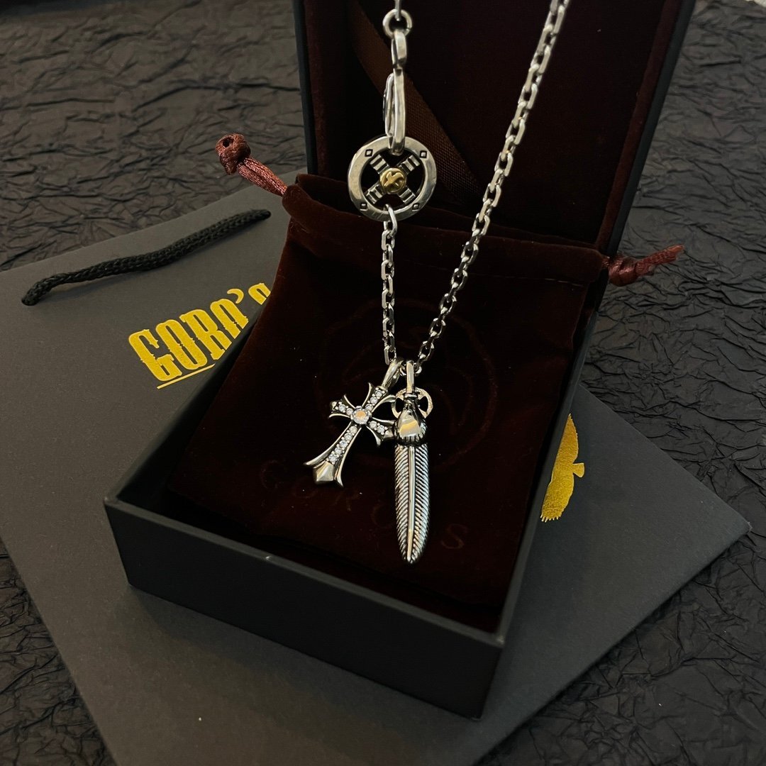 K18  18金 ビーズ アクセサリー ネックレス ゴローズなど ゴローズ【K18 Mサイズ 全金無垢ビーズ2個+SV無垢ビーズ4個 革紐