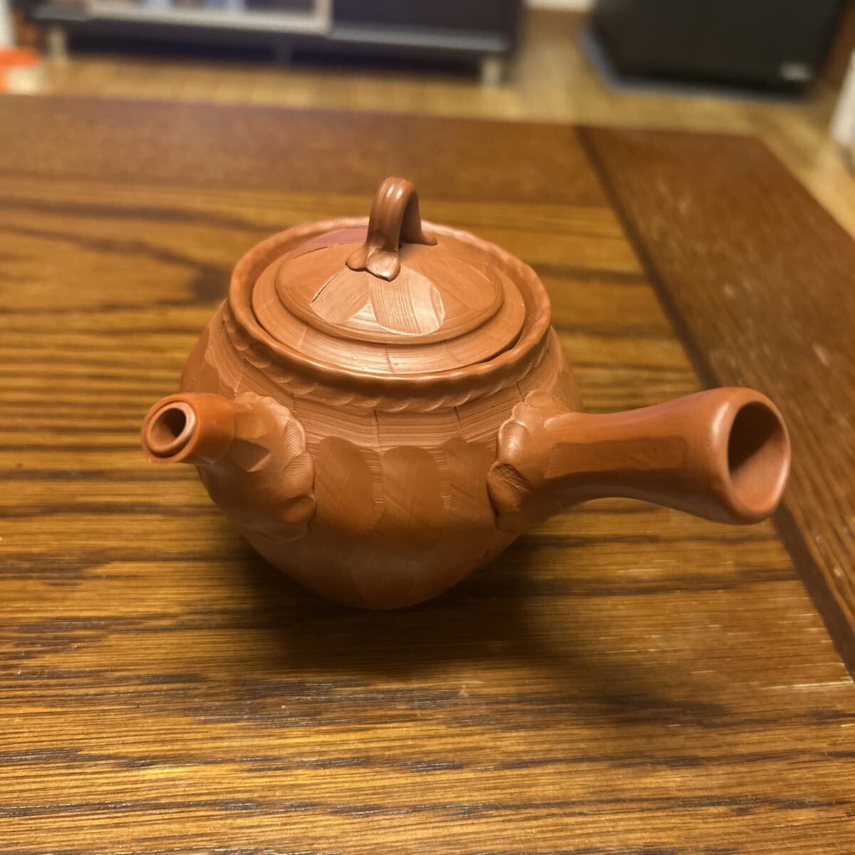 大変美品!!常滑焼【森田 勇(伯勇)】朱泥手造り 狸 茶注 大変美品!!常滑焼【森田 勇(伯勇)】朱泥手造り 狸 茶注