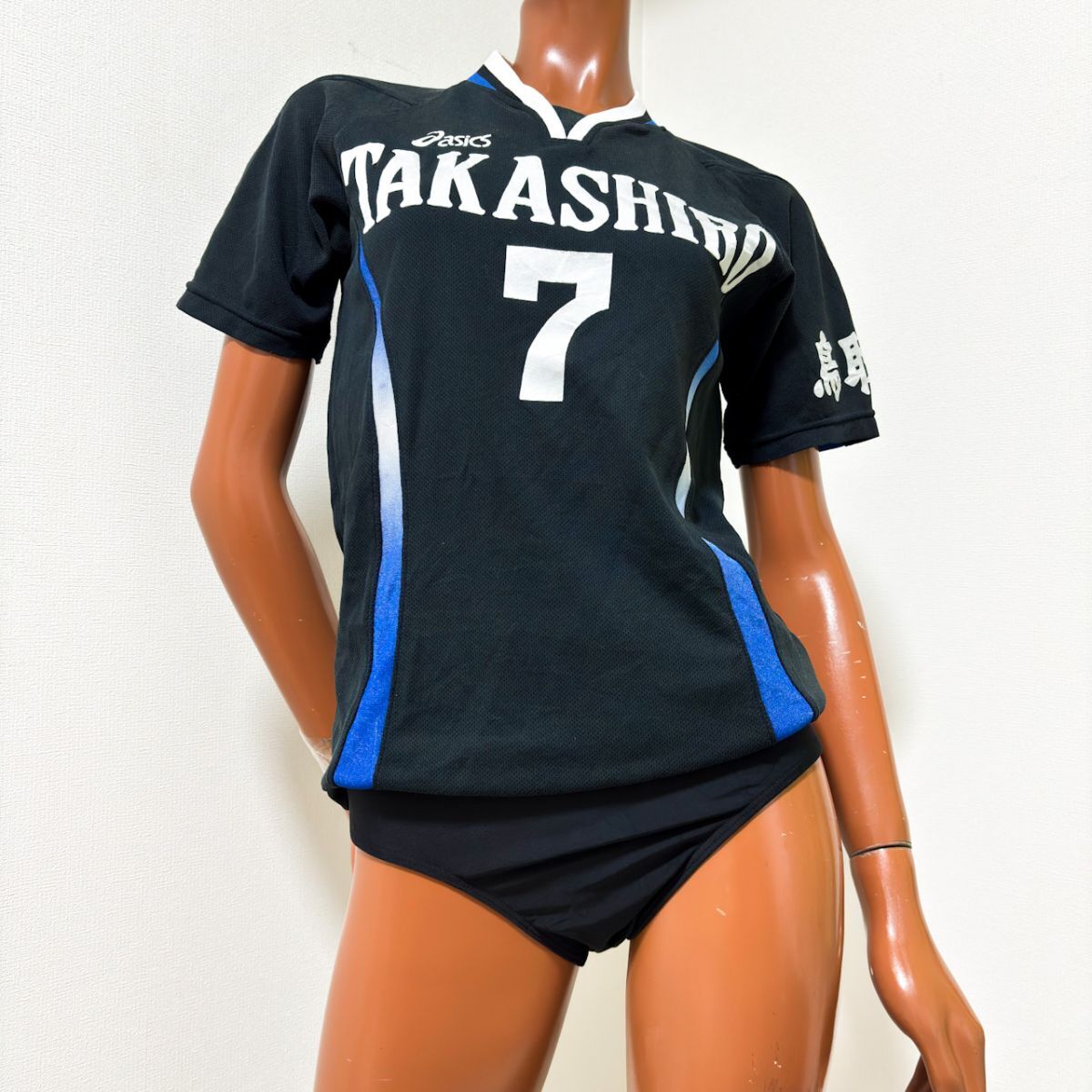 中古】アシックス女子バレーボールユニフォームトップスL+ブルマL程度