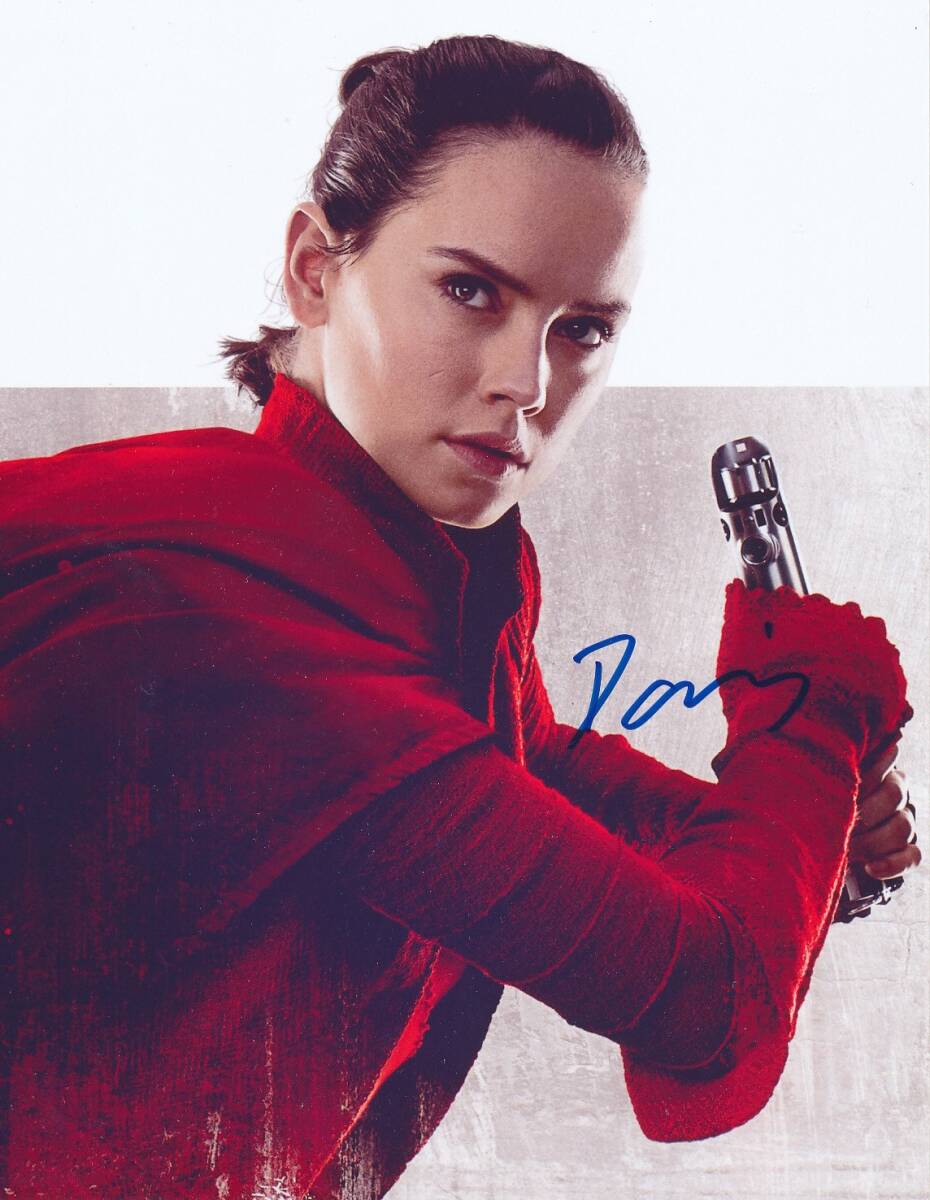 G 2L判 デイジー・リドリー Daisy Ridley 直筆サイン写真 証明書COA 3