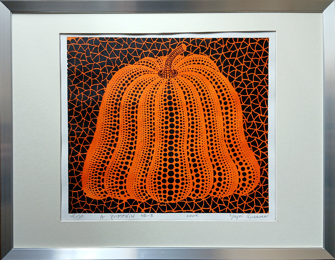 草間彌生 A Pumpkin YB-A 直筆サイン入り かぼちゃ 黄色 2004 シルク